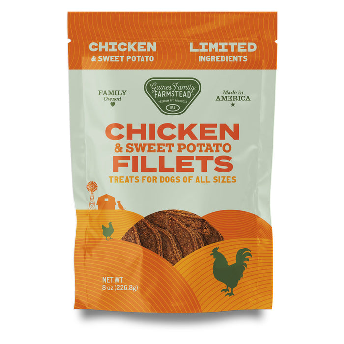 All Natural Meat & Sweet Potato Fillets Dog Treats – Limited Ingredient, Made in USA