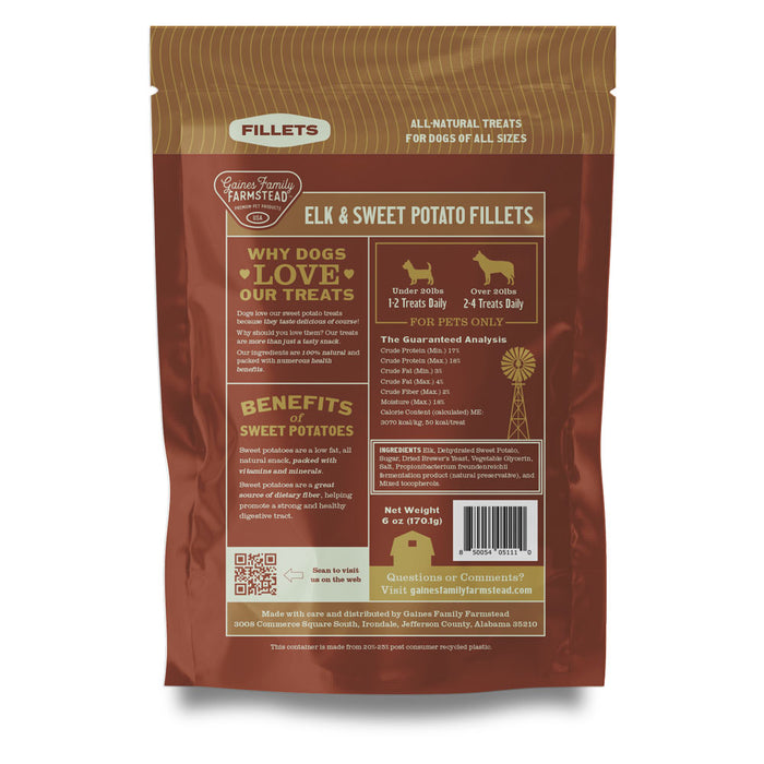 All Natural Meat & Sweet Potato Fillets Dog Treats – Limited Ingredient, Made in USA