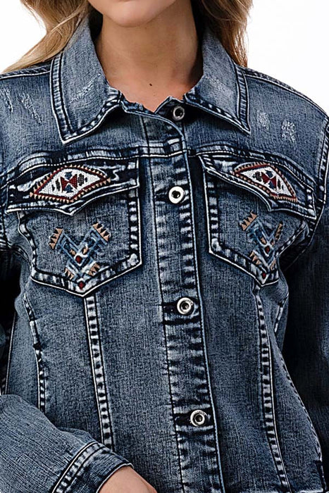 Grace in LA Steer Head Denim Jacket - Large  