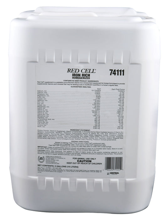 Red Cell Horse Supplement for Energy & Stamina - 5 Gallon, Red Cell Iron Supplement  