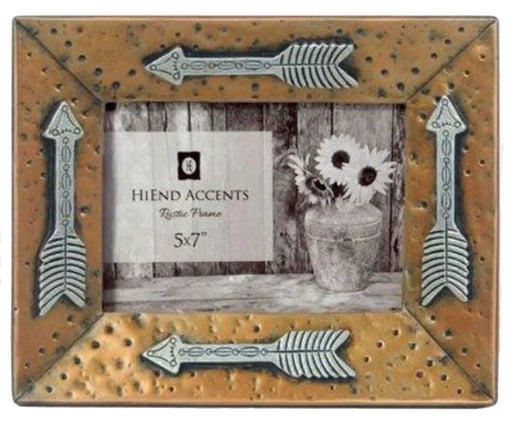 Gold Picture Frame with Arrows, 5" x 7" -   