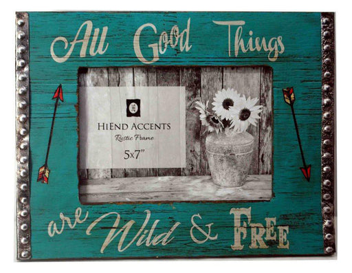 All Good Things Wooden Picture Frame, 5" x 7" - Turquoise  