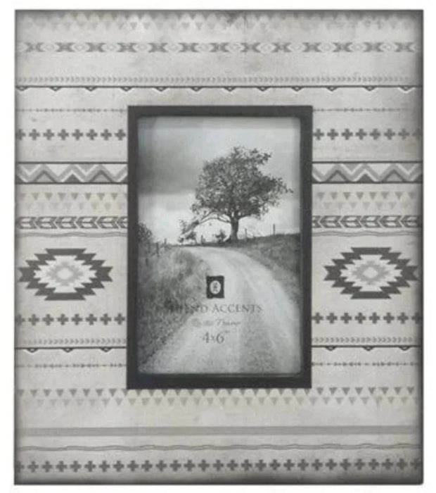 Free Spirit Aztec Picture Frame, 4" x 6" - Gray  