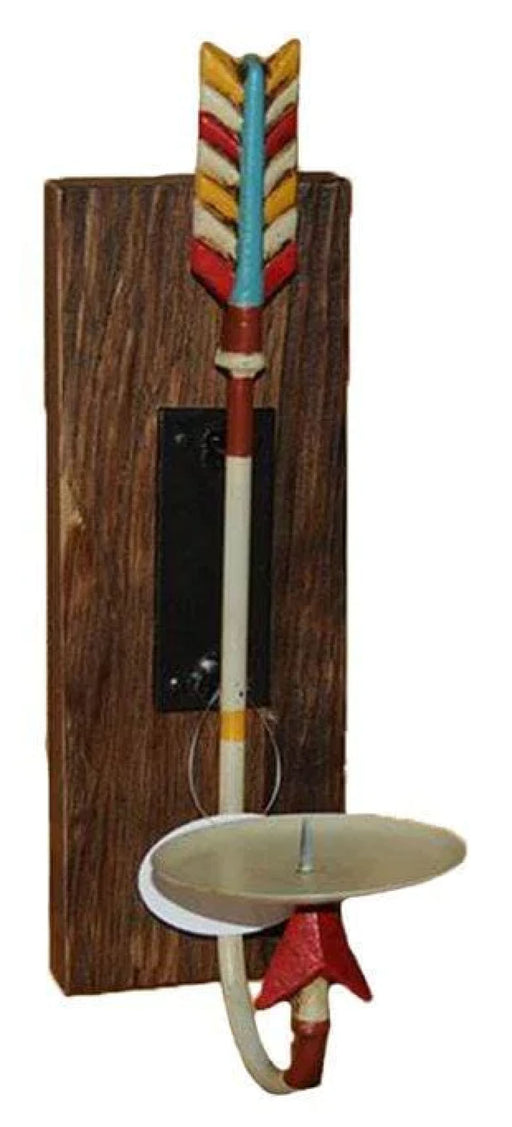 Metal Arrow and Wood Pillar Wall Sconce - Multi  