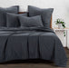 Stonewashed Cotton Velvet Quilt, Grey - King  