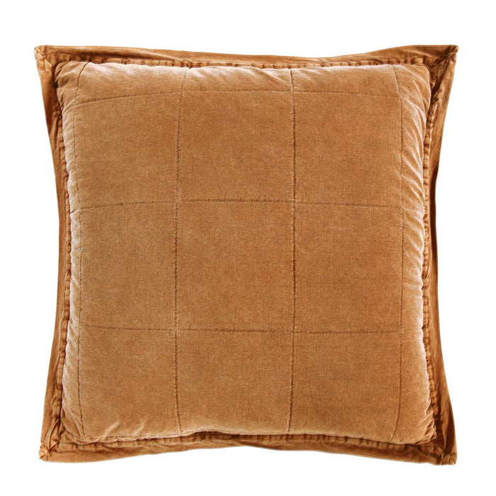 Stonewashed Cotton Canvas Euro Sham, Terracotta -   