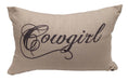 Cowgirl 12 x 19 inch Linen Lumbar Pillow - Tan  