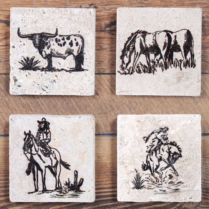 Ranch Life Coaster Set, Set of 4 -   