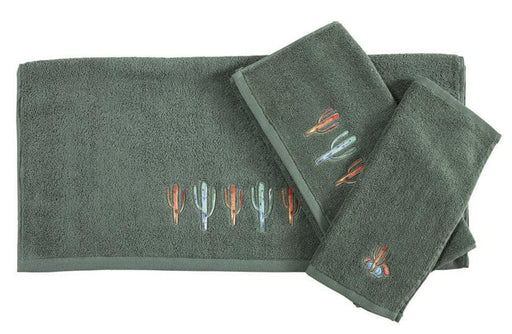 Serape Cactus 3 Piece Towel Set, Turquoise - Turquoise  