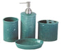 Savannah 4 Piece Bathroom Countertop Accessory Set, Turquoise - Turquoise  