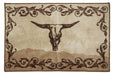 Longhorn Skull with Scrollwork Rug -   