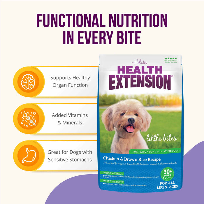 Health Extension Little Bites Chicken & Brown Rice Recipe Small Breed Dry Dog Food