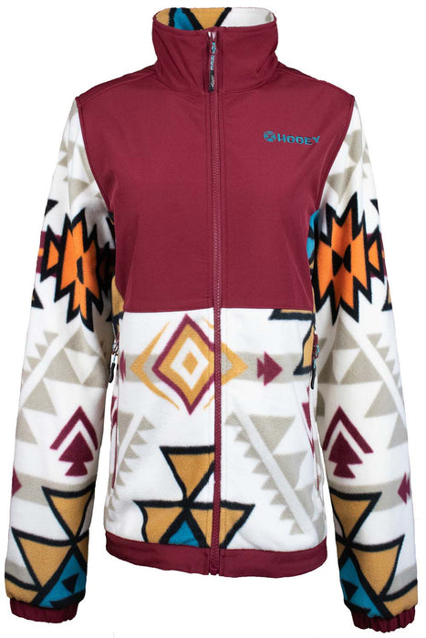 Burgundy/Cream Hooey "Aztec" Tech Jacket - Small  