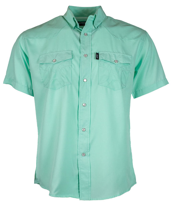 Hooey "Sol" Mens SS Pearl Snap Shirt, Sea Foam - XXLarge  