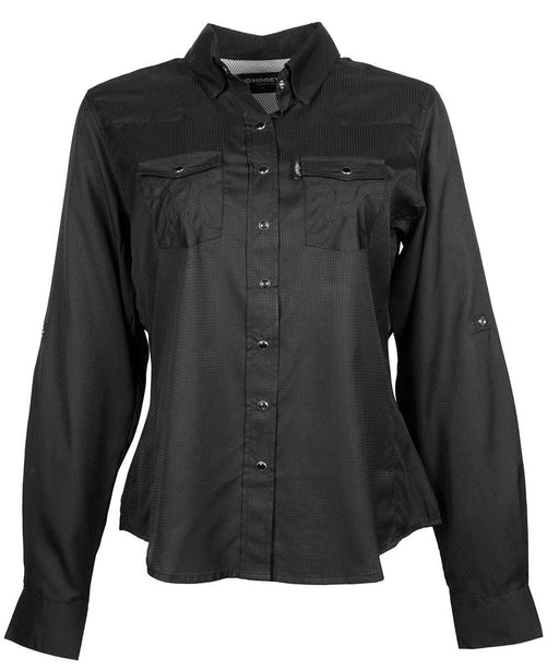 Hooey "Sol" Ladies LS Pearl Snap Shirt, Black - XXLarge  