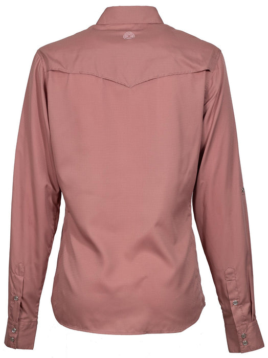 Hooey "Sol" Ladies LS Pearl Snap Shirt, Ash Rose - XXLarge  