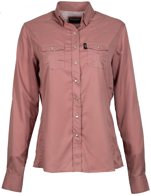 Hooey "Sol" Ladies LS Pearl Snap Shirt, Ash Rose - XXLarge  