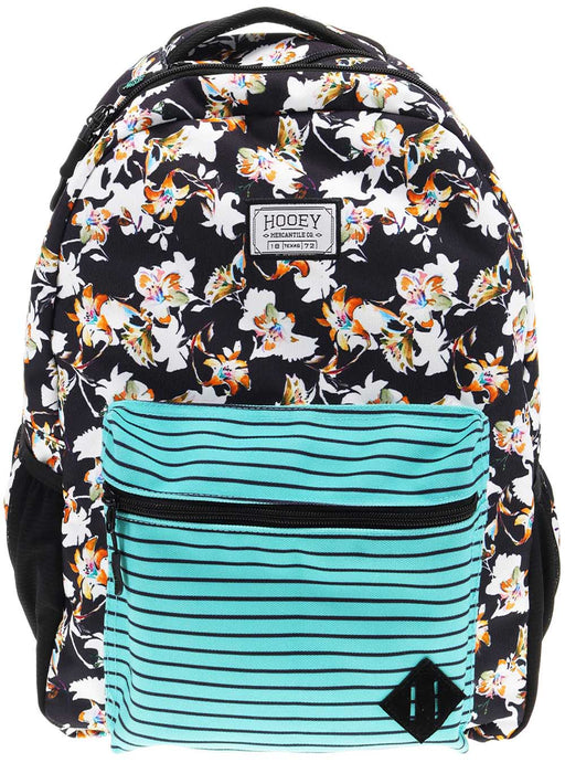 Hooey "Recess" Backpack, Black & White Floral -   