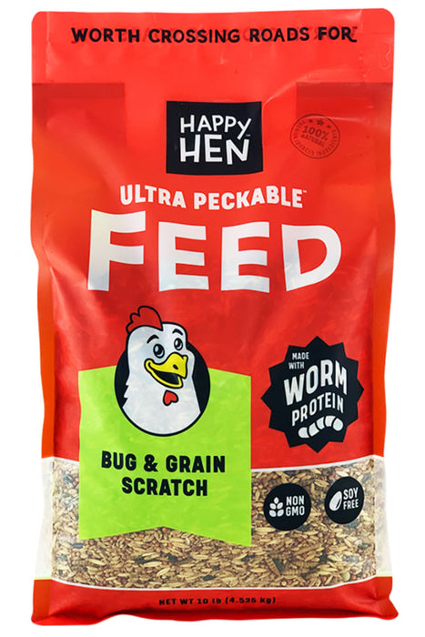 Happy Hen Ultra Peckable Feed, 10 lb - Bug/Grain Scratch  