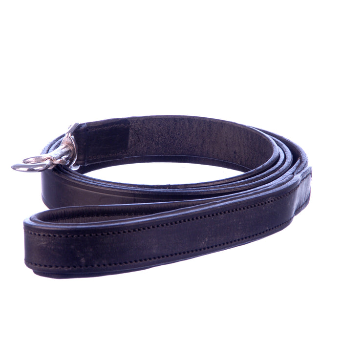 Black Padded Lthr Leash 1 x 6  