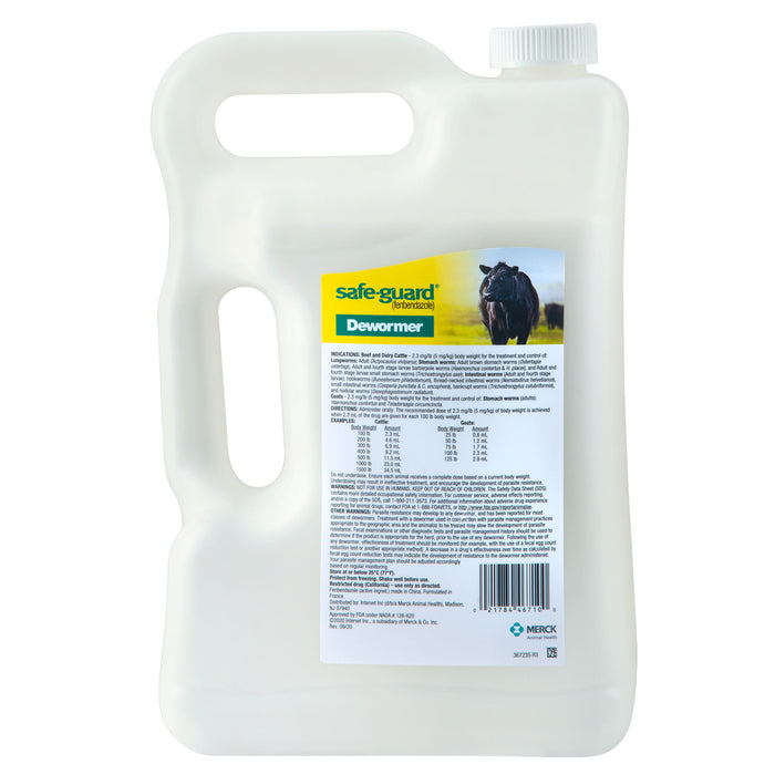 Safe-Guard 10% Suspension Cattle and Goat Dewormer - SafeGuard 10% Drench Suspension, gallon  