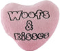 Woofs & Kisses Plush Conversation Heart - Pink  