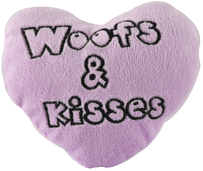 Woofs & Kisses Plush Conversation Heart - Lavender  