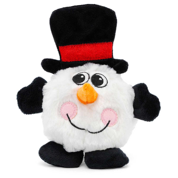 Juguetes navideños de peluche redondos para perros de 6" con chirriador