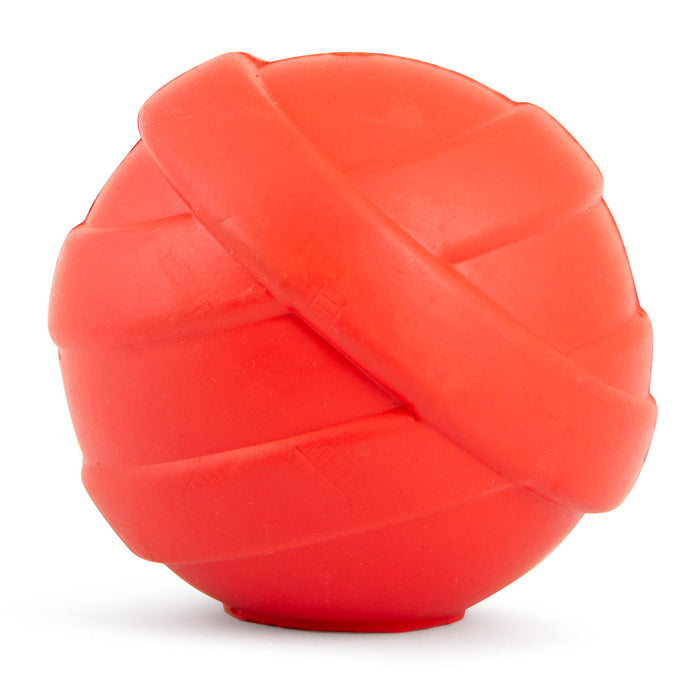 Jeffers Red Orbits Ball Natural Rubber Dental Treat Dispensing Dog Chew Toy