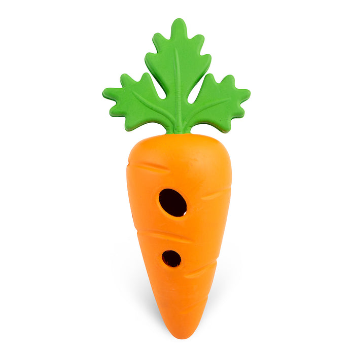 Jeffers Baby Carrot Natural Rubber Treat Dispensing Dog Dental Chew Toy