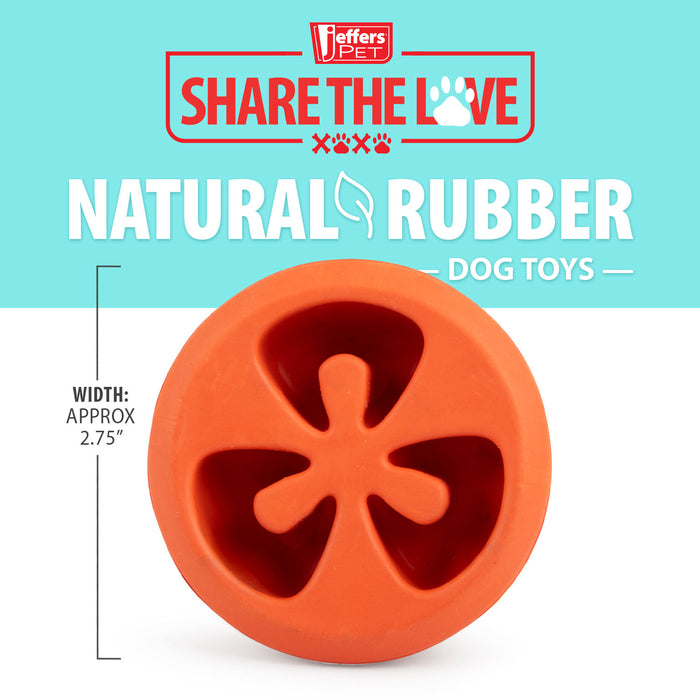 Jeffers Tomato Shaped Natural Rubber Treat Dispensing Dental Dog Chew Toy for Medium-Chewers