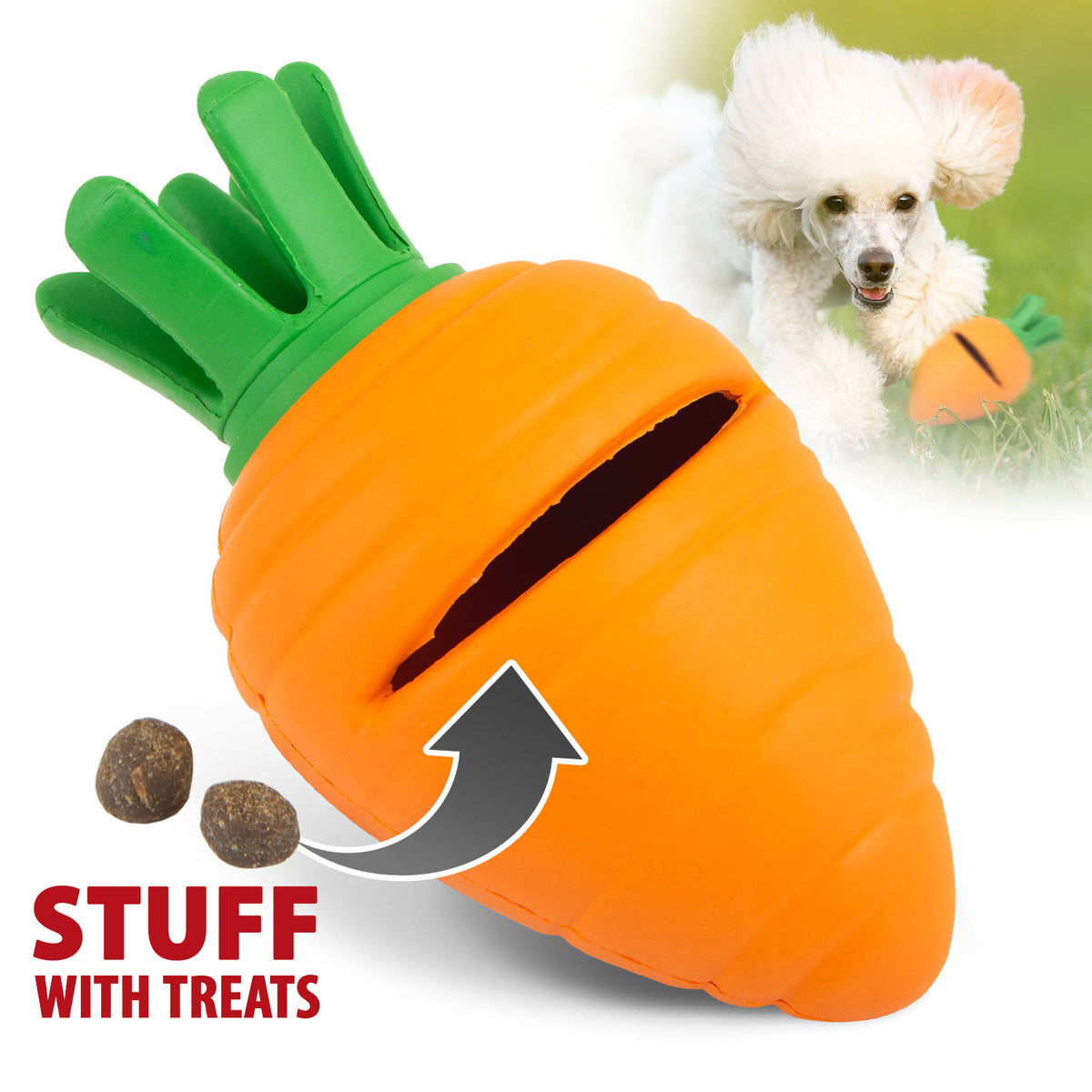 Jeffers Carrot Treat Dispenser Dog Toy, Medium