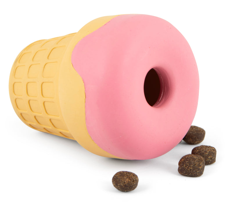 Jeffers Ice Cream Cone Natural Rubber Stuffable Treat Dispensing Dental Dog Chew Toy