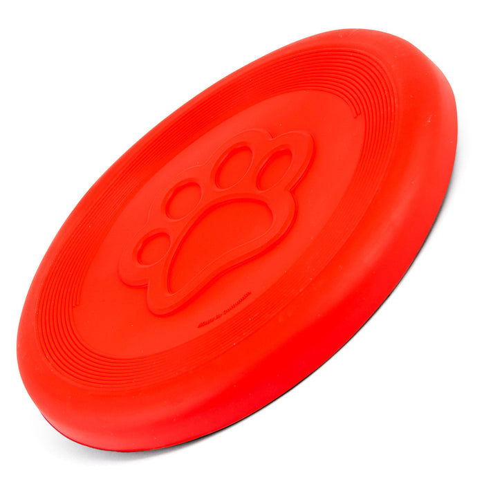 Jeffers Red Paw Frisbee Natural Rubber Dog Toy for Fetching & Chewing