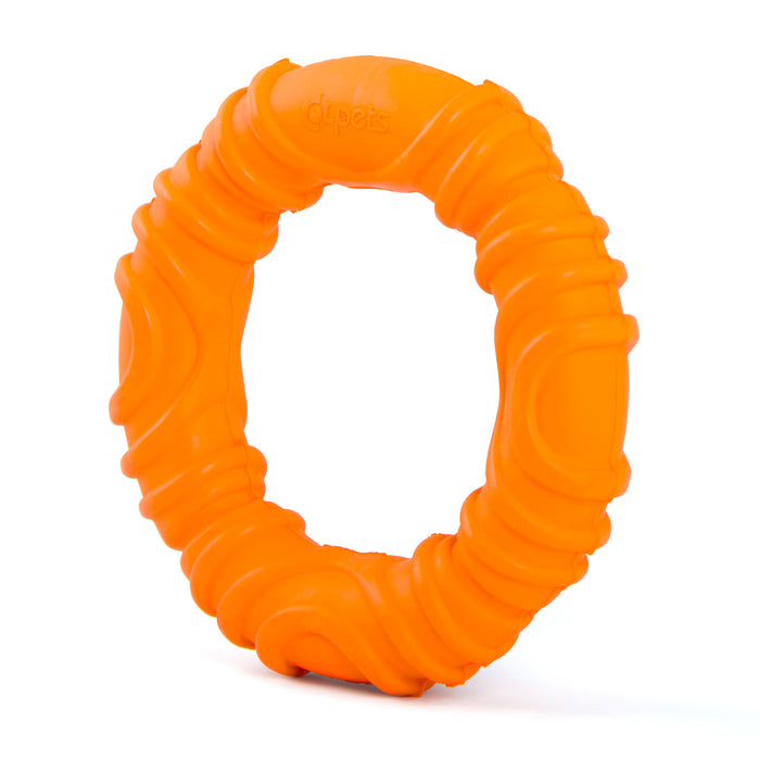 Jeffers Wavy Ring Tugger Natural Rubber Dog Chew Toy for Tug, Fetch & Dental Support