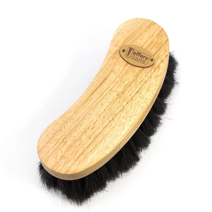 Jeffers Wooden Curved Dandy Brush with Horsehair Bristles, Horse Finishing Brush