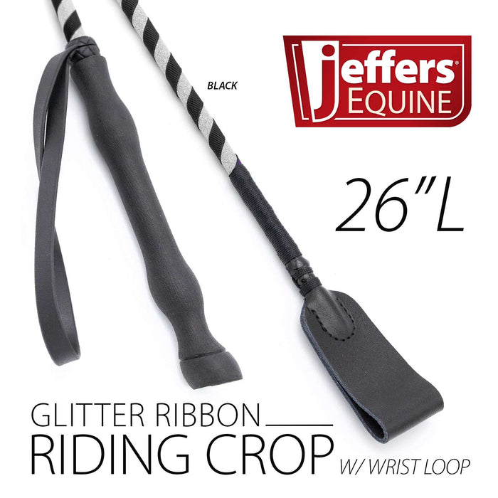 Jeffers Glitter Ribbon 26 Inch Riding Crop