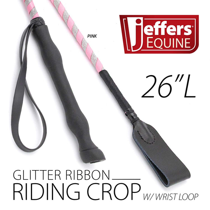 Jeffers Glitter Ribbon 26 Inch Riding Crop