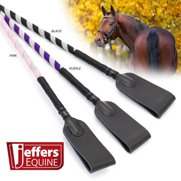 Jeffers Glitter Ribbon 26 Inch Riding Crop