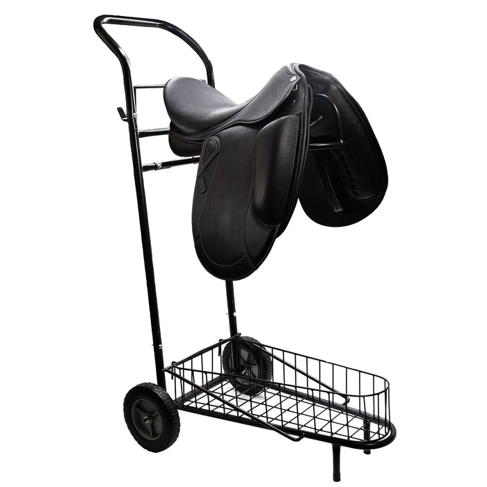 Jeffers Rolling Saddle & Tack Cart, 1 Tier Metal Horse Show Cart