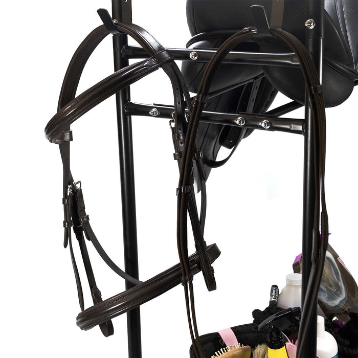 Jeffers Rolling Saddle & Tack Cart, 1 Tier Metal Horse Show Cart