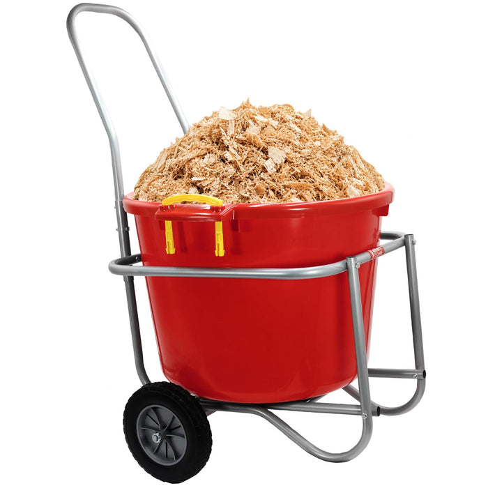 Jeffers Muck Bucket Cart, Galvanized Steel Waste Bucket Carrier