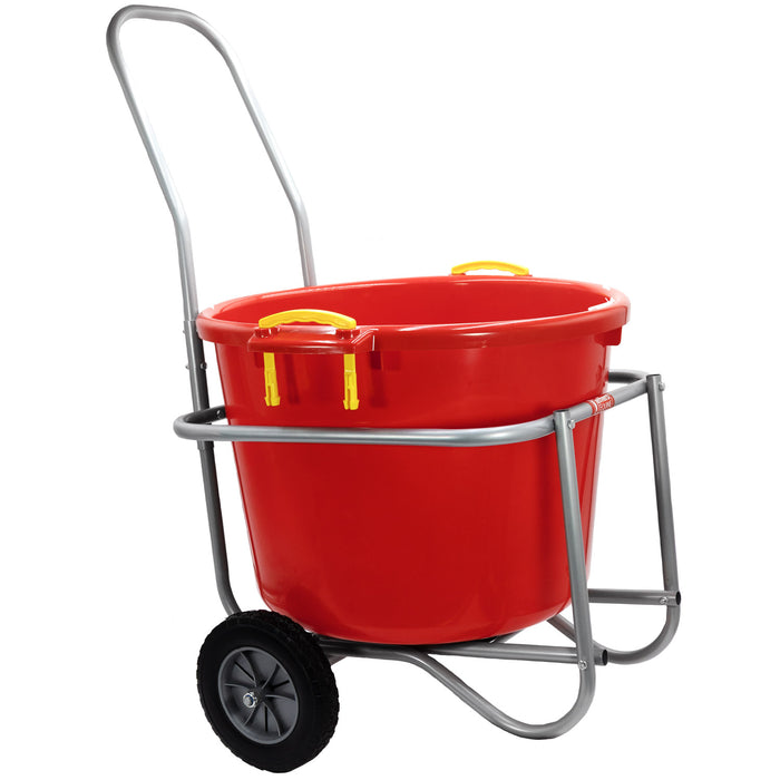 Jeffers Muck Bucket Cart, Galvanized Steel Waste Bucket Carrier