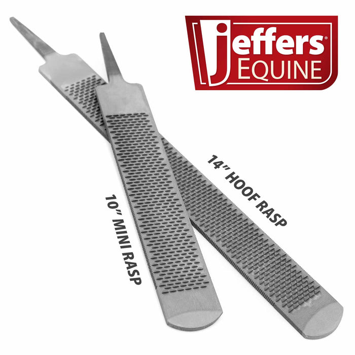 Jeffers Tanged Steel Hoof Rasp – Durable 10" & 14" Rasp for Horses, Ponies, Minis, Goats, and Sheep