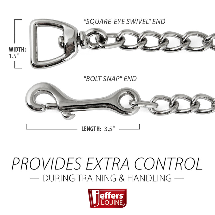 Jeffers Horse Lead Chain with Bolt Snap End & Square Eye Swivel End