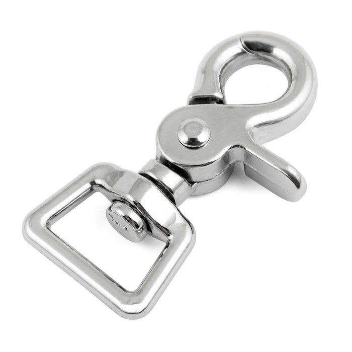 Jeffers Nickel-Plated Die Cast Trigger Snap (Scissor Snap) with Swivel Square Eye