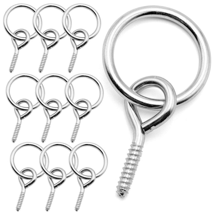 Jeffers Hitching Ring with Eye Screw Hook, 10 ct