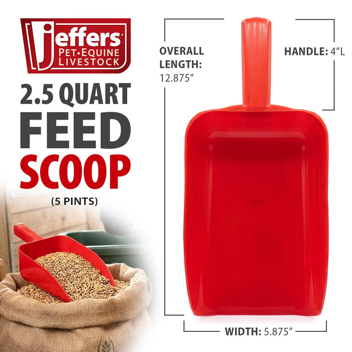 Jeffers Horse & Livestock Feed Scoop, 5 Pint/2.5 Quart - IAP5 - Red - 5 Pints (2.5 Quarts) - 1 - 2