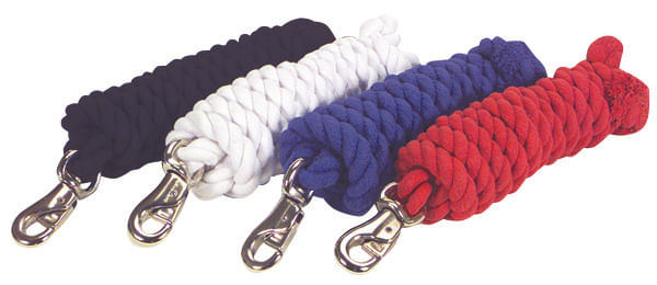 Jeffers Colorful Cotton Horse Lead Ropes w/ Nickel Bull Snap, 10' L - Blue  