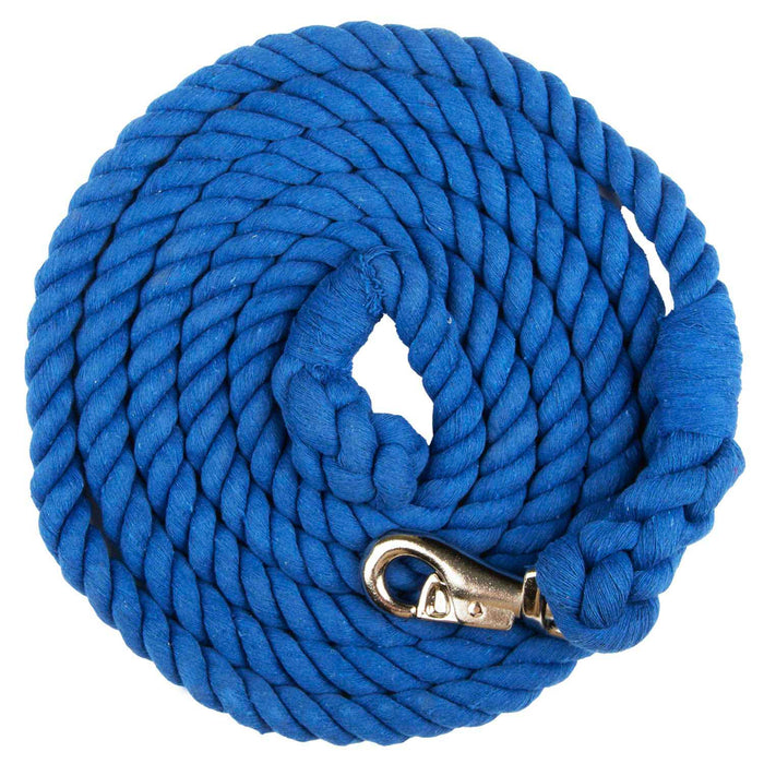 Jeffers Colorful Cotton Horse Lead Ropes w/ Nickel Bull Snap, 10' L - Blue  